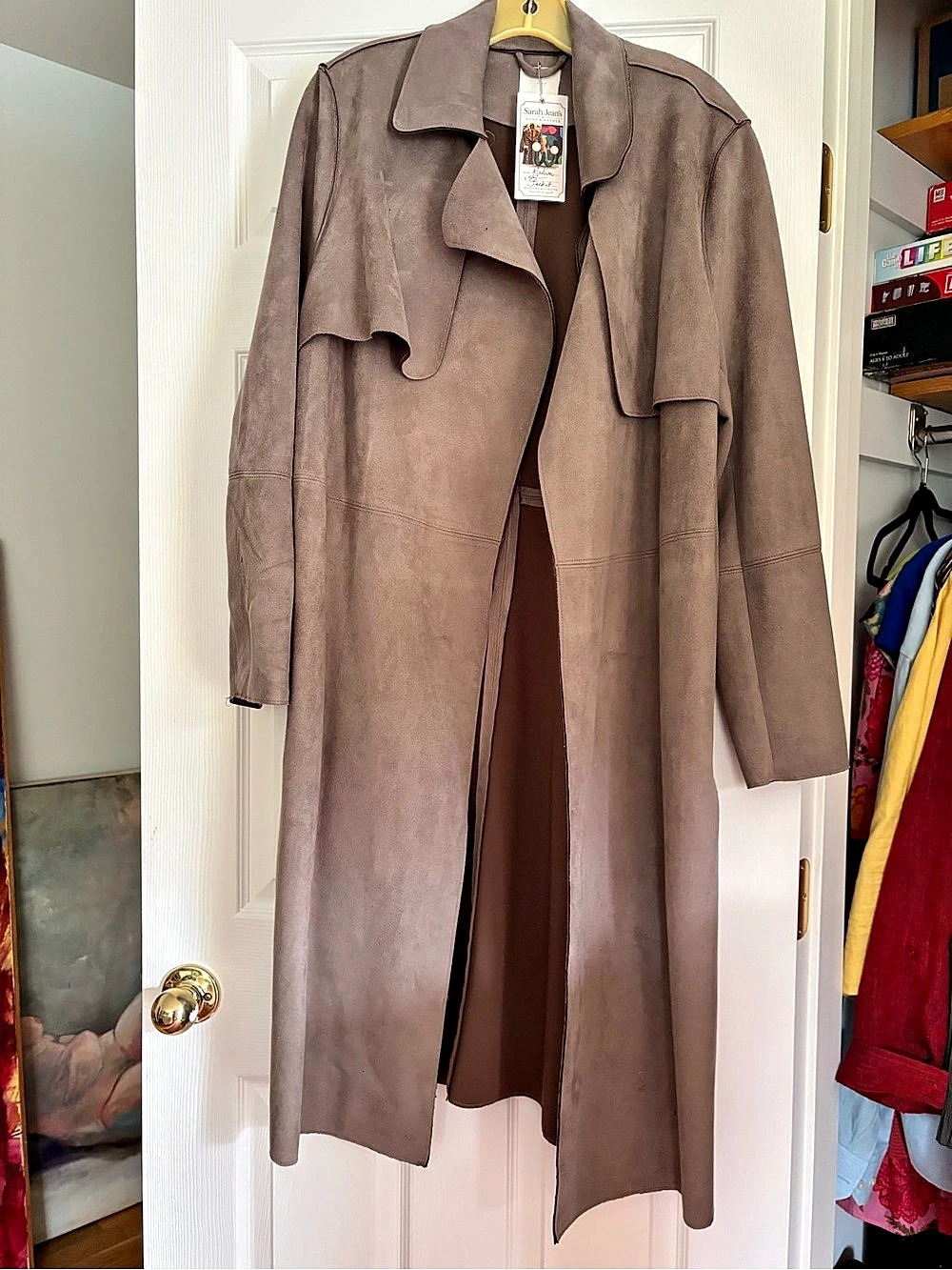 H&M Faux Suede Trenchcoat Women's Brown, Medium